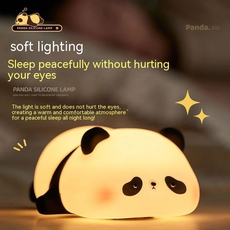 CUTE SILICONE LED NIGHT LIGHT USB RECHARGEABLE TOUCH CONTROL - MUFLER PANDA