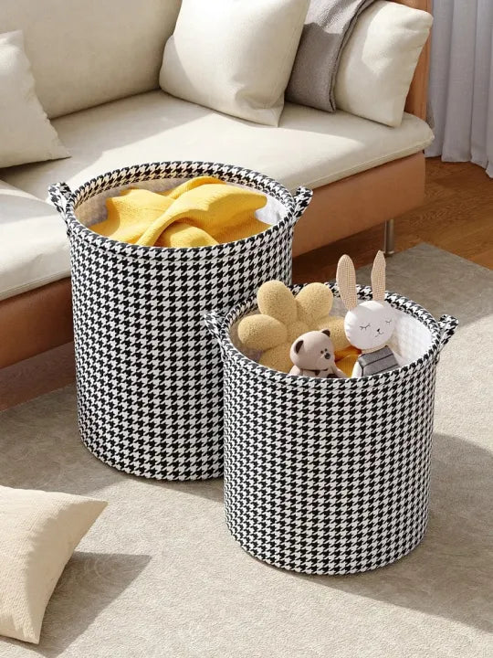 New Large Capacity Foldable Storage Basket - Multipurpose Cotton Linen Laundry Hamper & Toy Organizer