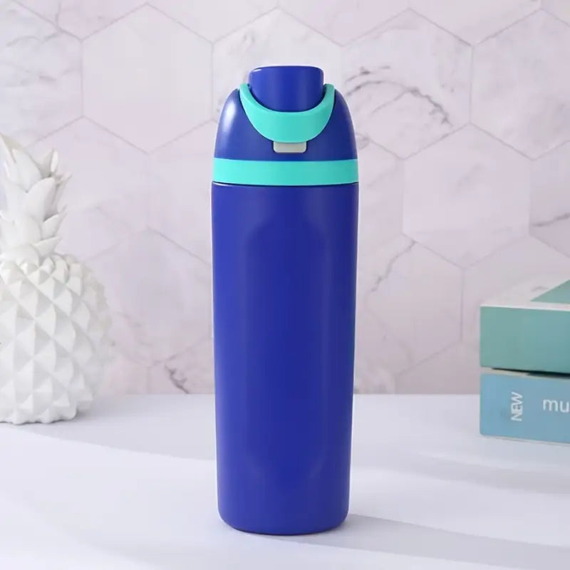 1pc 19oz Premium Insulated Stainless Steel Water Bottle with Straw - Leak-Proof & BPA-Free