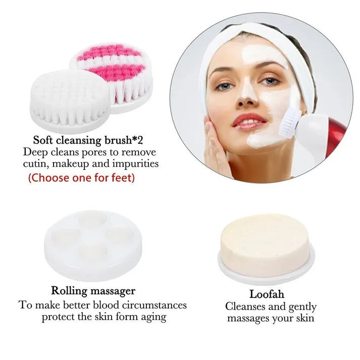 11-in-1 Facial & Body Massager - Exfoliating Scrub & Pedicure Foot Care Machine