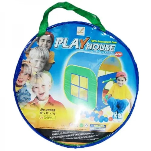 Kids Play Tent House - Indoor & Outdoor Children's Play Tent with Portable Carry Bag, Fun Castle Design for Boys & Girls