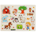 Mushroom Nail Grab Puzzle Board – Montessori Wooden Toy for Early Learning!