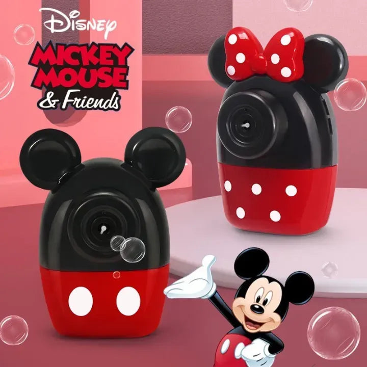 Mickey & Minnie Bubble Blast Camera - Automatic Bubble Gun with Music & Lights for Kids Party Favors
