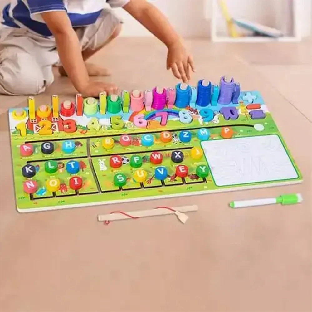 Farm Logarithmic Board with Maze – Wooden Educational Toy for Kids!