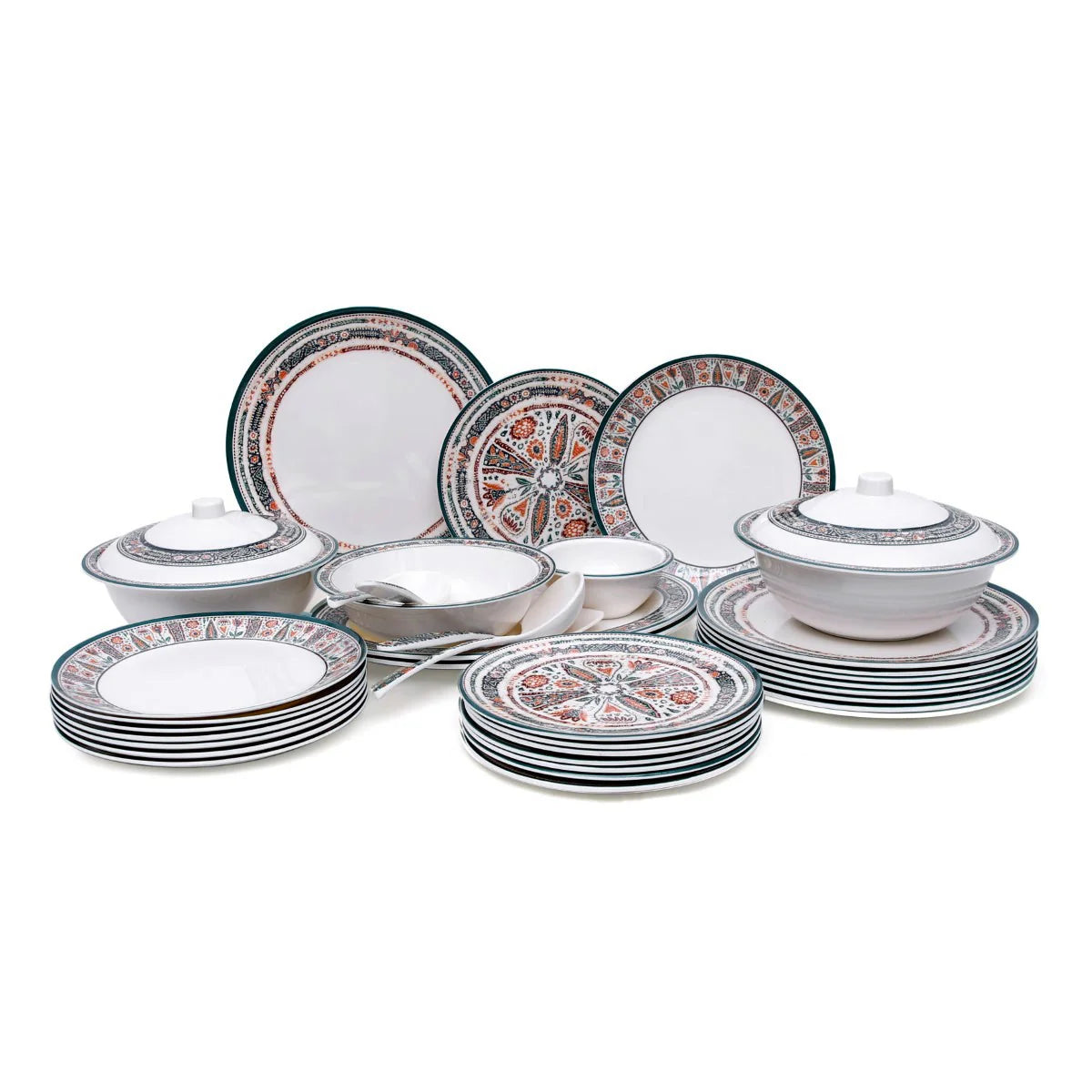 Dinner Set Multi Flora - Elegant Floral Design Ceramic Serving Set for 6