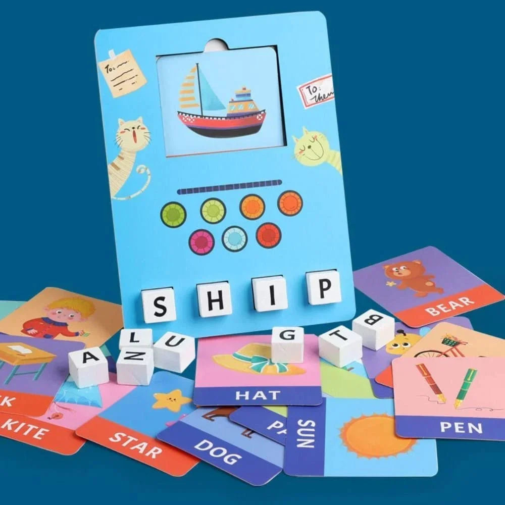 Wooden Learn-to-Spell Kit – 105-Piece Educational Board for Kids!