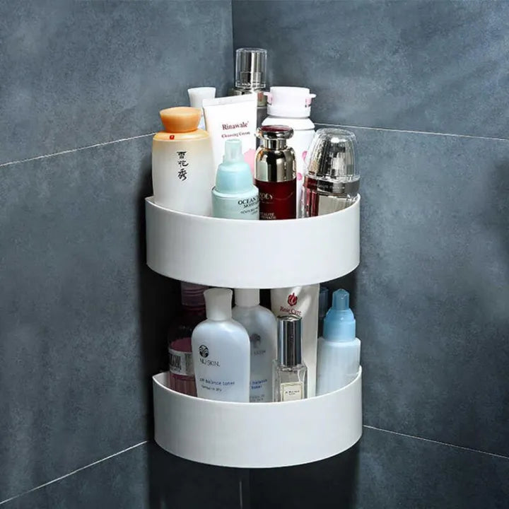 Bathroom Storage Rectangular Rack & Corner Shelf Organizer - No Drill Shower Soap & Shampoo Holder