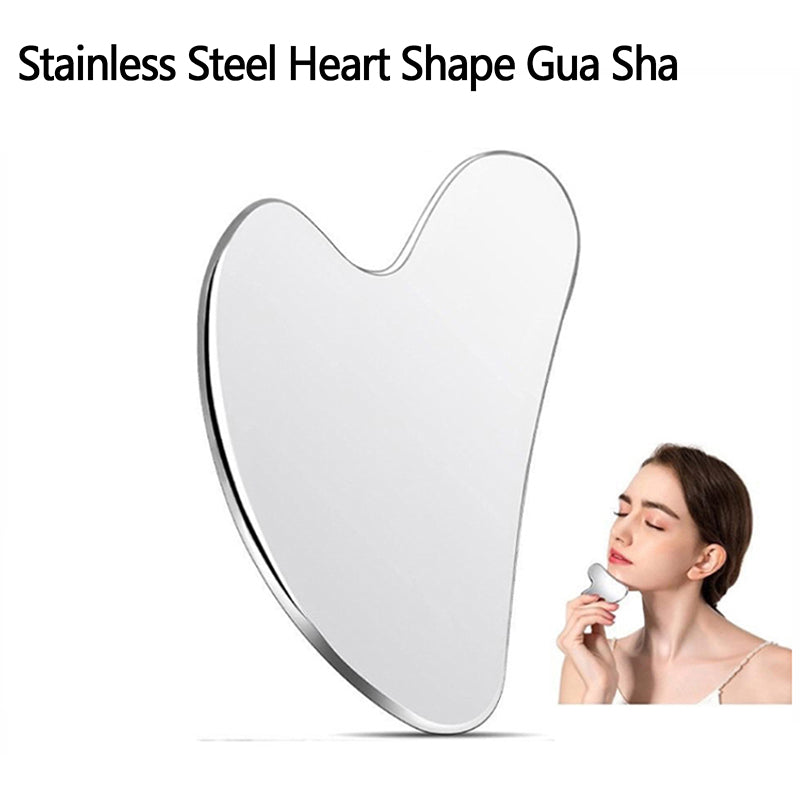 1PC Stainless Steel Gua Sha Scraper - Face, Neck & Body Massage Tool for Natural Skin Care