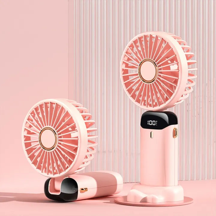 Portable Mini Fan – 1200mAh USB Rechargeable with LED Light!