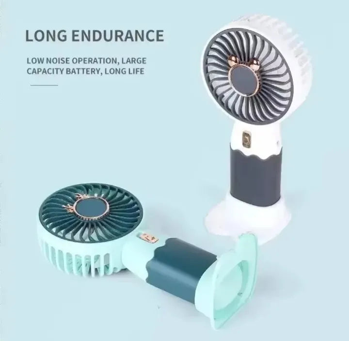 USB Mini Desk Fan – Portable, Rechargeable, and Silent Strong Wind Fan!