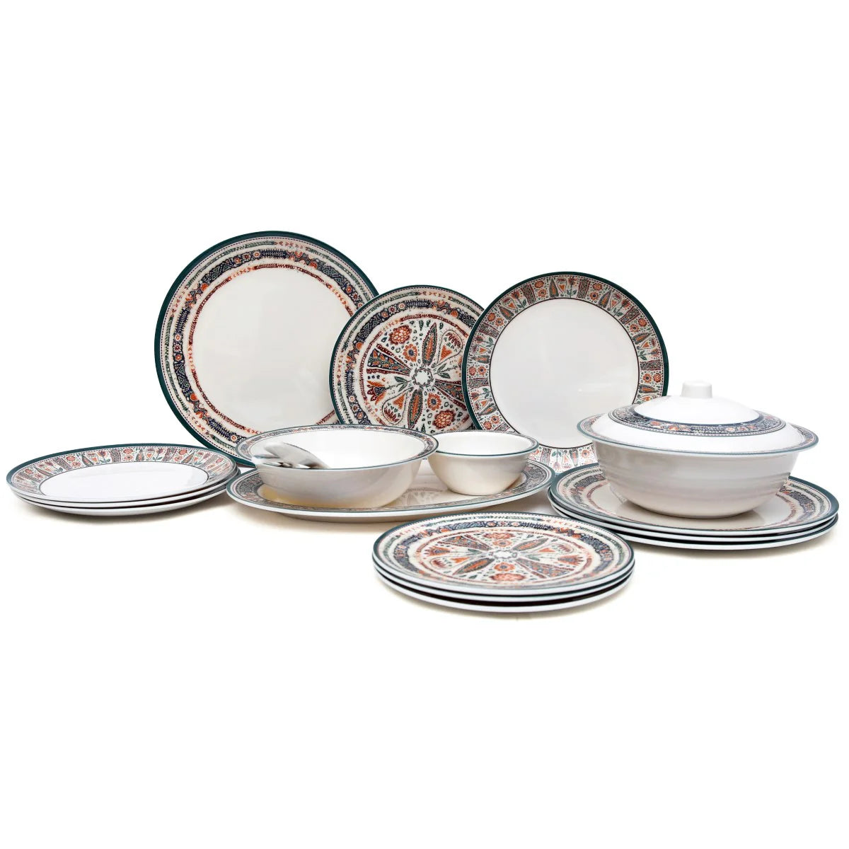 Dinner Set Multi Flora - Elegant Floral Design Ceramic Serving Set for 6