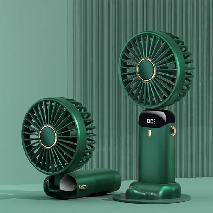 Portable Mini Fan – 1200mAh USB Rechargeable with LED Light!