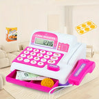 Kids Cash Register Toy - Supermarket Play Set with Scanner, Card Swiper & Play Money - Educational Role-Play Gift for Toddlers & Girls (Ideal for Winter & New Year Gifts)