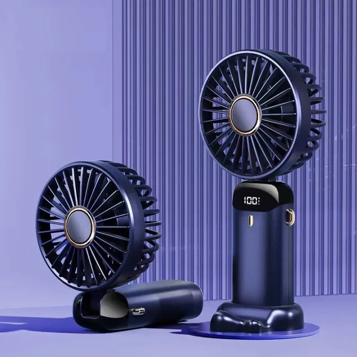 Portable Mini Fan – 1200mAh USB Rechargeable with LED Light!