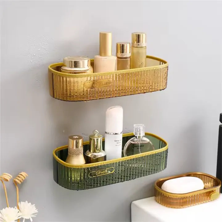 Acrylic Bathroom Shelf – Wall-Mounted Organizer Rack for Toiletries & Decor