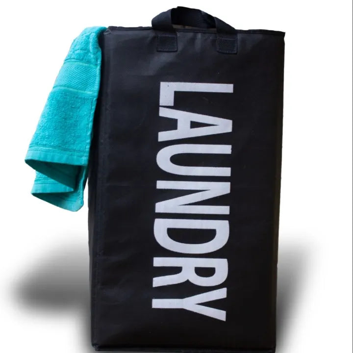 Foldable Fabric Storage Basket - Multipurpose Laundry Hamper & Toy Organizer with Handles