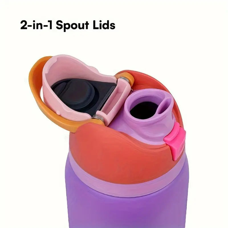 1pc 19oz Premium Insulated Stainless Steel Water Bottle with Straw - Leak-Proof & BPA-Free