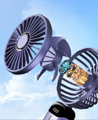 Portable Mini Fan – 1200mAh USB Rechargeable with LED Light!