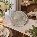 Silver Ornate Scalloped Decorative Serving Plate