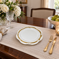 White and Gold Scalloped Decorative Serving Plate