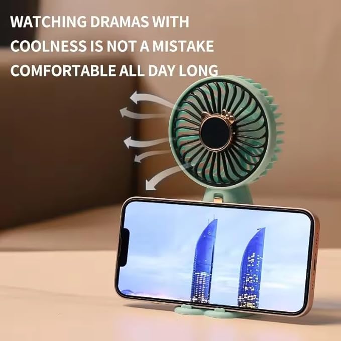 USB Mini Desk Fan – Portable, Rechargeable, and Silent Strong Wind Fan!