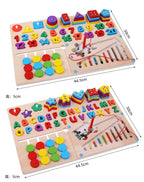 Wooden Multifunctional Sorting Set – 408-Piece Magnetic Beads & Alphabet Learning Kit!