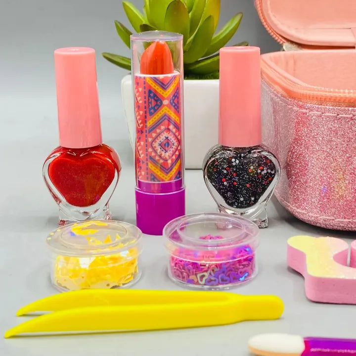 2-in-1 Beauty Makeup Kit – Portable Cosmetic Toy for Girls!