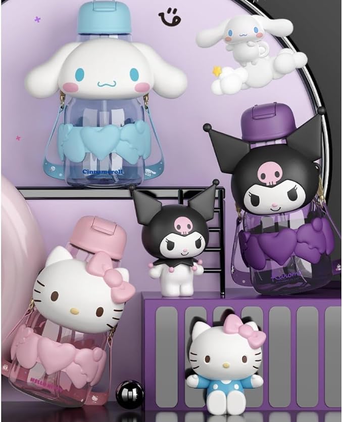 Sanrio Sippy Cup – My Melody, Kuromi, Cinnamoroll, Hello Kitty & Pochacco Themed Toddler Water Bottle!