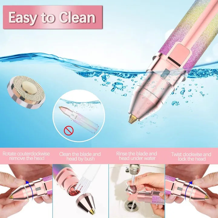 Flowless 2-in-1 Hair Removal Machine - Rechargeable Painless Hair Remover & Eyebrow Trimmer with LED Light