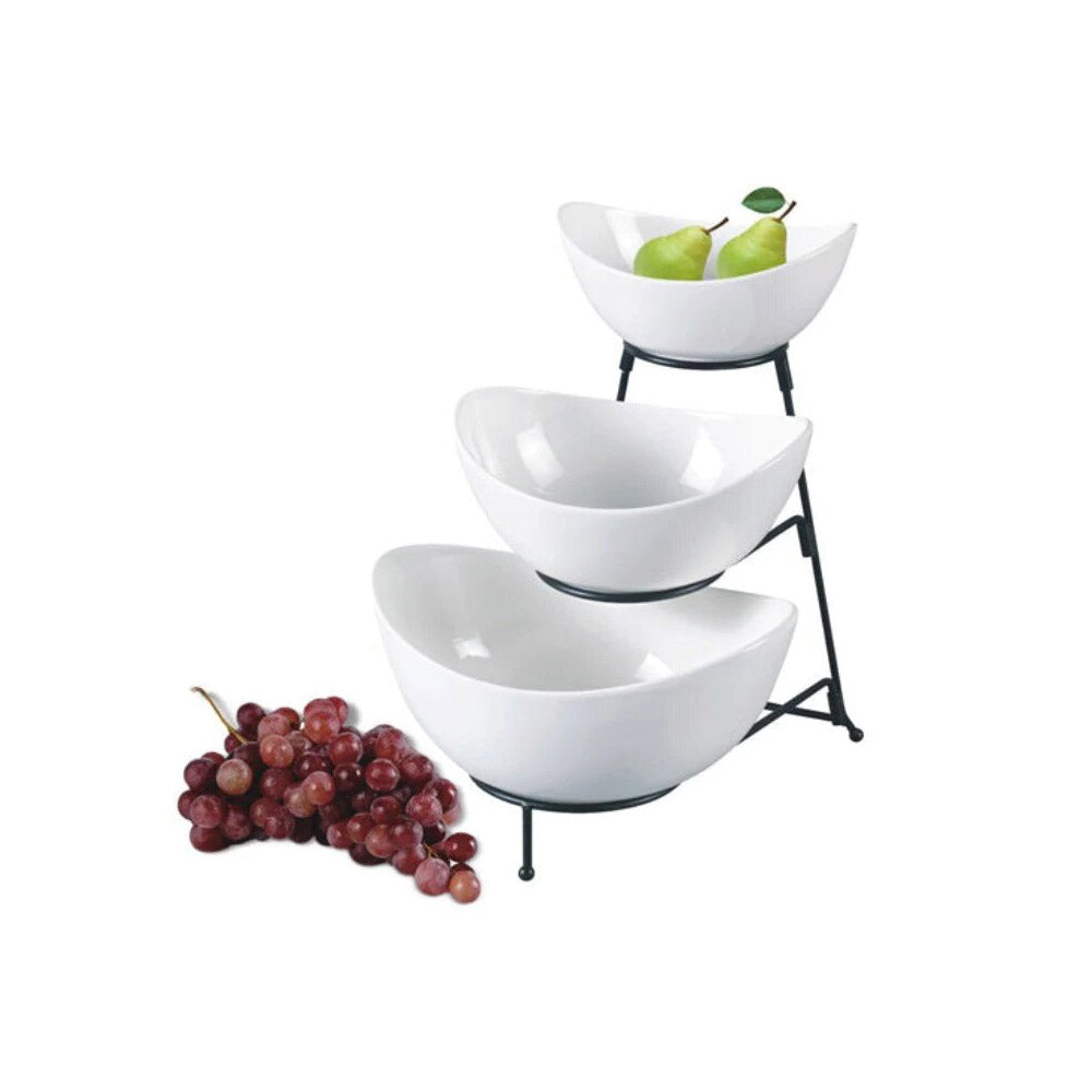 Bowl Serving Regent Brilliant 3-Tier With Stand - Elegent Multi-Level Display for Parties & Events