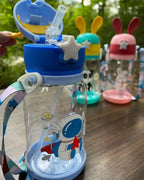 Cartoon Kids Sipper Water Bottle – 600ML BPA-Free, Portable Straw Bottle for School & Outdoor!