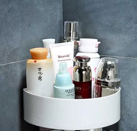 Bathroom Storage Rectangular Rack & Corner Shelf Organizer - No Drill Shower Soap & Shampoo Holder