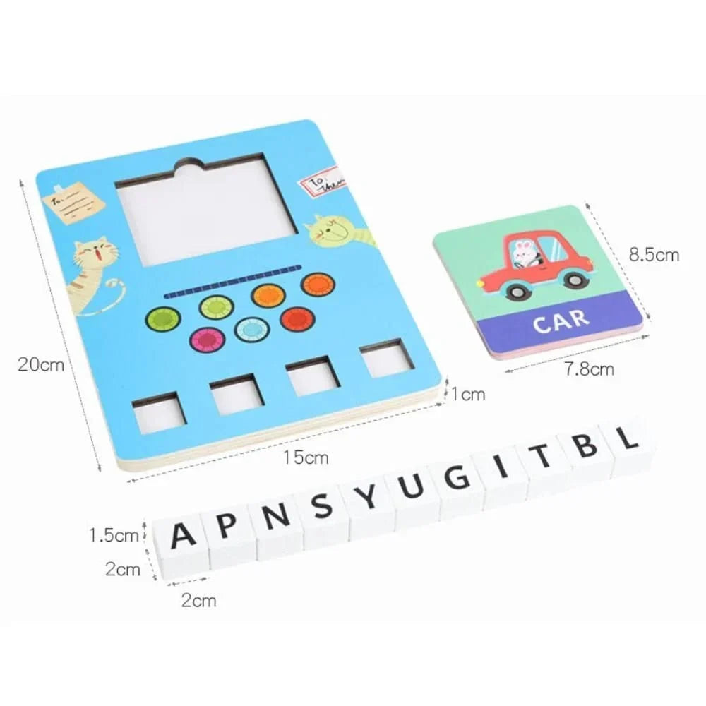 Wooden Learn-to-Spell Kit – 105-Piece Educational Board for Kids!