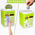 Money Safe for Kids with Fingerprint Sensor - Educational Savings Bank with Digital Lock & Password Protection