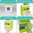 Money Safe for Kids with Fingerprint Sensor - Educational Savings Bank with Digital Lock & Password Protection