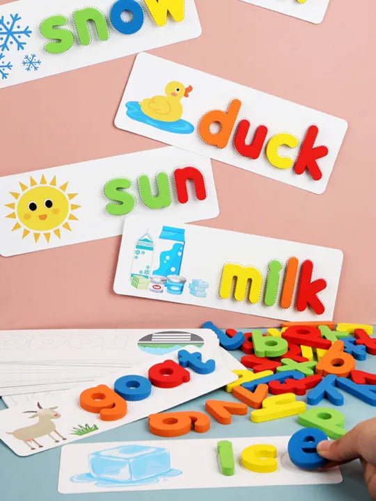 Keep Smiling Spelling Educational Toy – Wooden Alphabets & Sight Words for Kids!