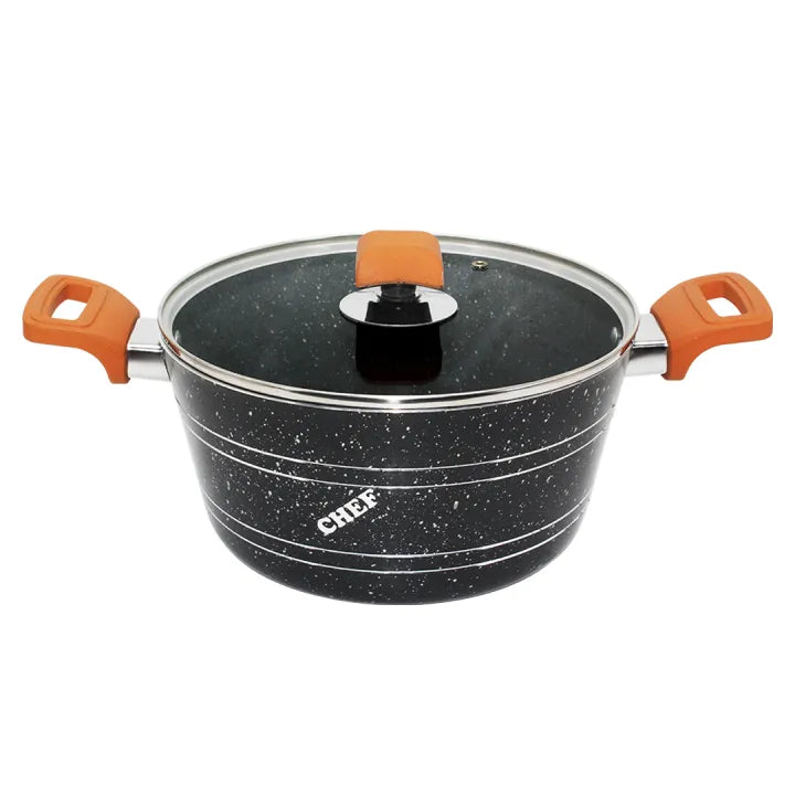 Chef Non-Stick Marble Coating Tapper Series Gift Set - 21 Pcs Black Kitchen Collection