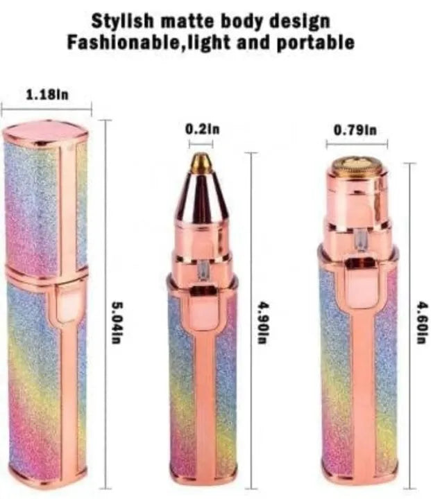Flowless 2-in-1 Hair Removal Machine - Rechargeable Painless Hair Remover & Eyebrow Trimmer with LED Light