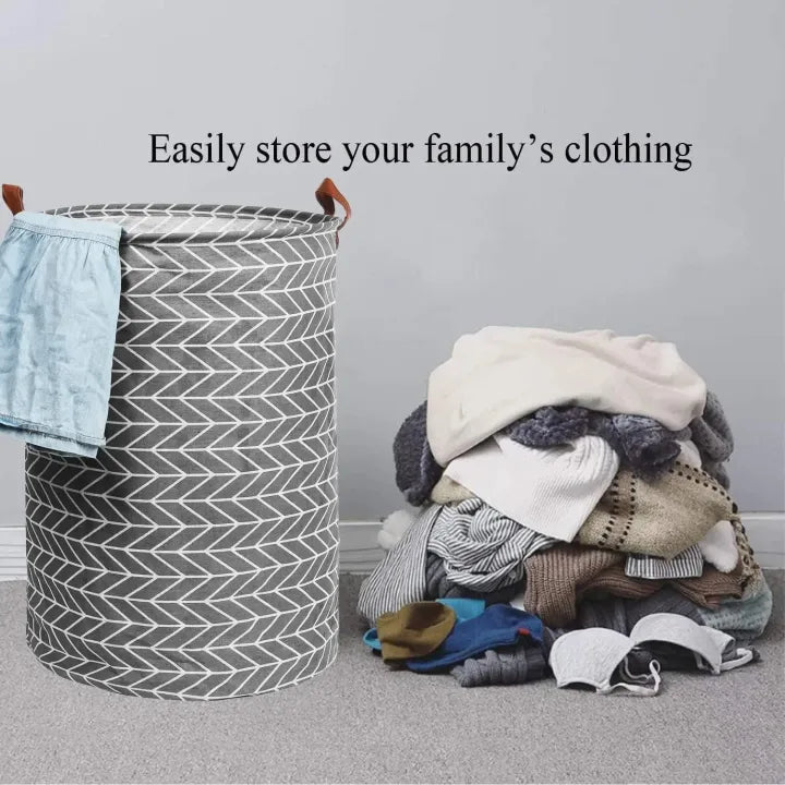 New Large Capacity Foldable Storage Basket - Multipurpose Cotton Linen Laundry Hamper & Toy Organizer