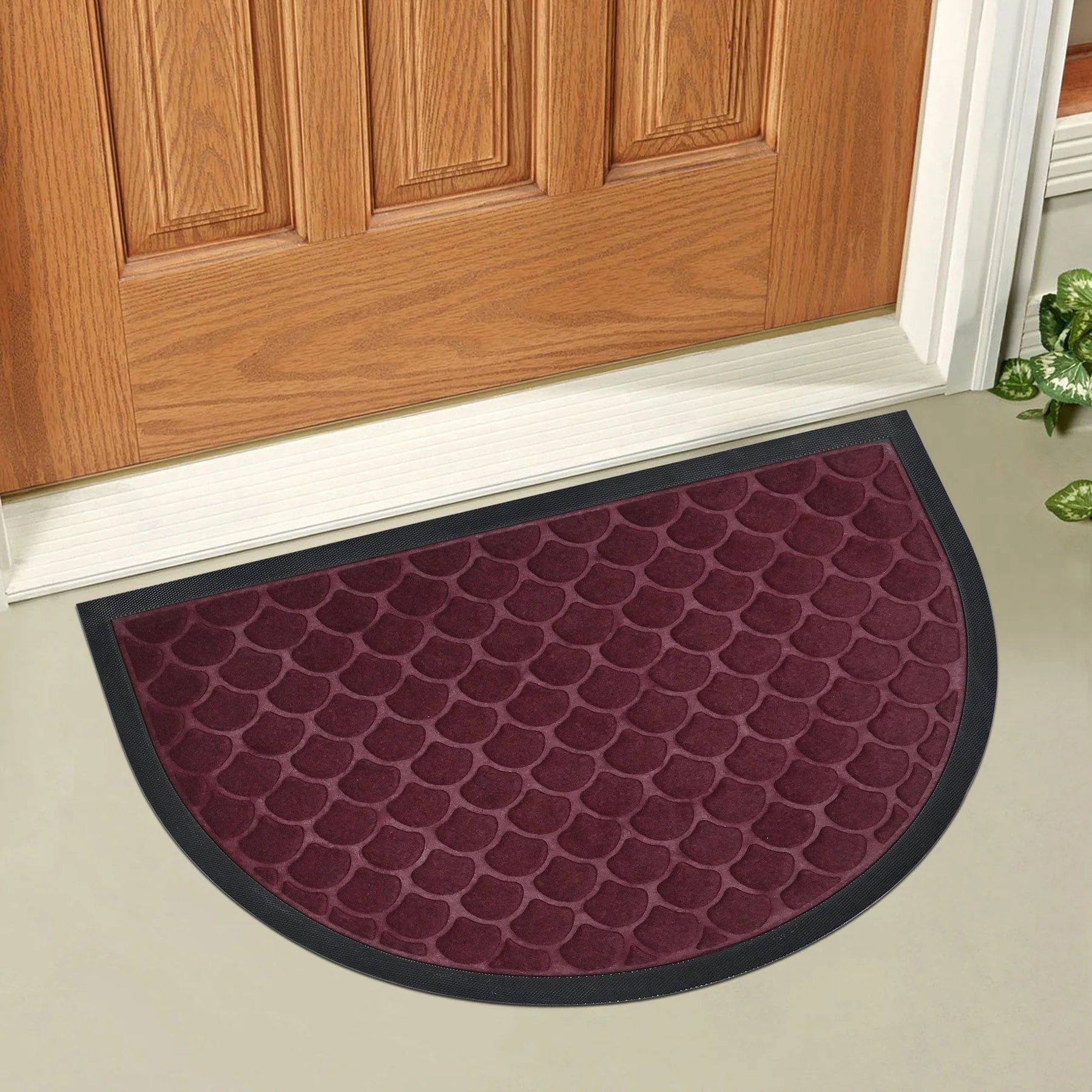 Non-Slip Semi-Circle Door Mat 40x60 CM - Modern Floor Carpet for Indoor/Outdoor Use