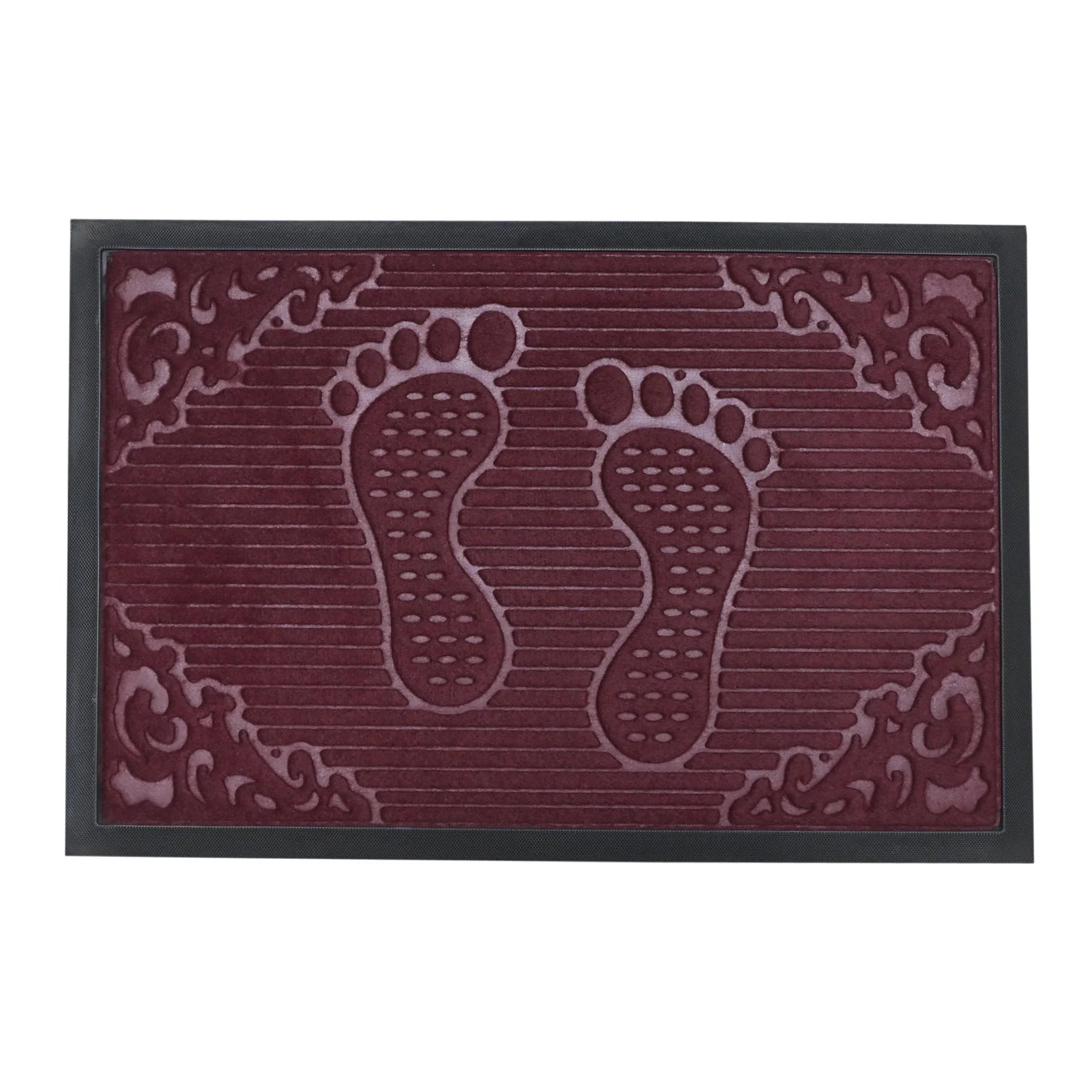 Non-Slip Rubber Door Mat 40x60 CM - Heavy Duty Dirt Trapper for Indoor & Outdoor Use