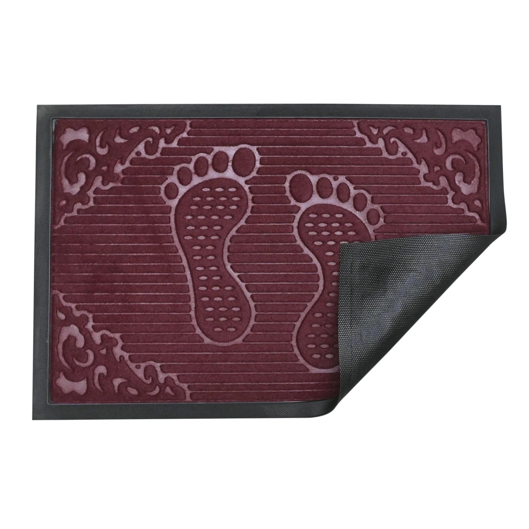 Non-Slip Rubber Door Mat 40x60 CM - Heavy Duty Dirt Trapper for Indoor & Outdoor Use