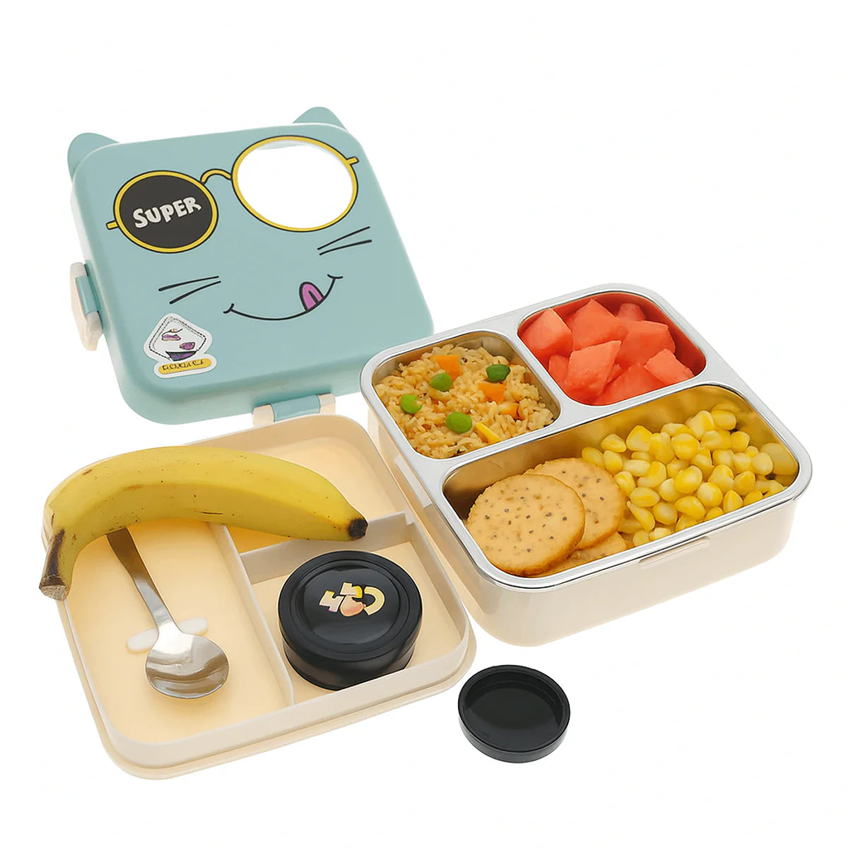 Laxon Steel Lunch Box – Cute, Compact & Leak-Proof Bento Container