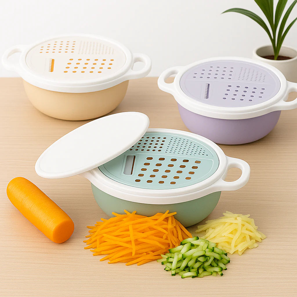 3-in-1 Grater with Storage Bowl & Lid - Multi-Purpose Kitchen Grater Tool (1 Piece)