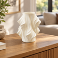 Sculptural Wave Textured Decorative Vase