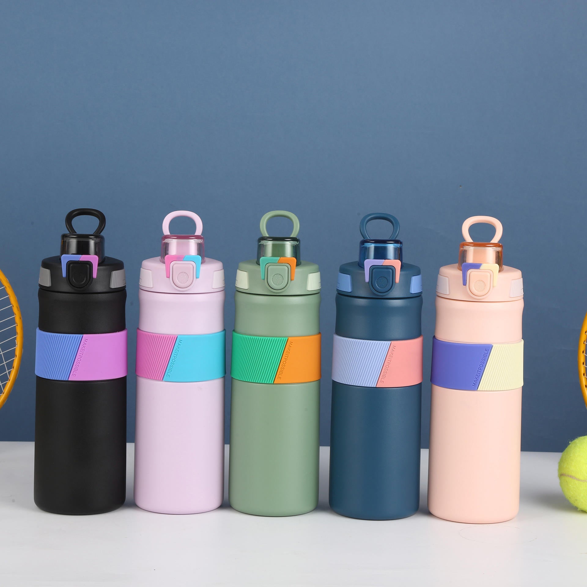 Double Drinking Bouncing Straw Cup - 316 Stainless Steel Thermos Cup with Custom Logo
