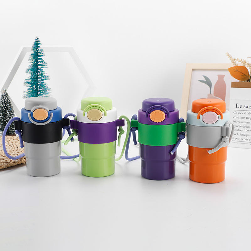 500ml Double-Wall Vacuum Kids Thermos – Leakproof Stainless Steel Water Bottle with Straw & Strap!