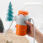 500ml Double-Wall Vacuum Kids Thermos – Leakproof Stainless Steel Water Bottle with Straw & Strap!