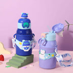 Cartoon Doll Thermos – 600ml Insulated Stainless Steel Water Bottle with Straw!