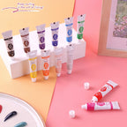 Glass Painting Set – 12 Vibrant 6ml Tubes for Stunning Waterproof Art!